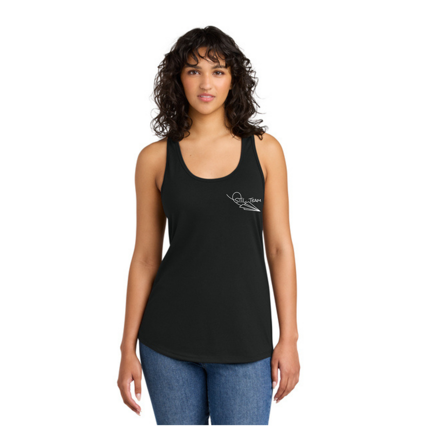 Women's Racerback tank top with chest STIL print