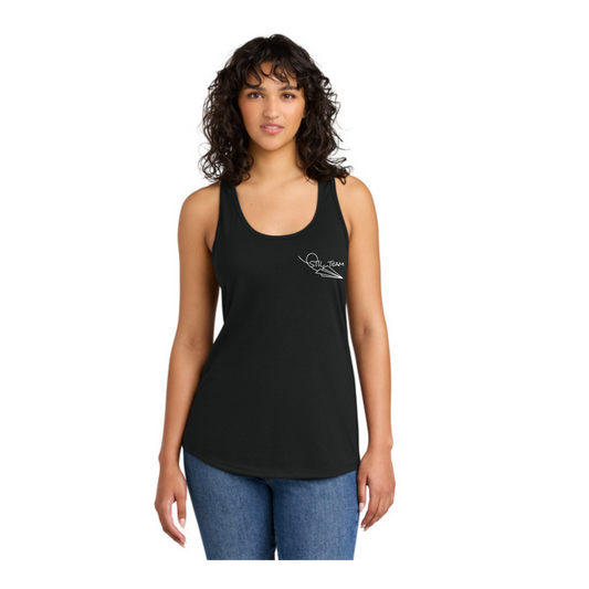 Women's Racerback tank top with chest STIL print