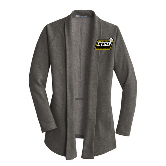 CTSO Women's Long Pocket Cardigan Embroidered