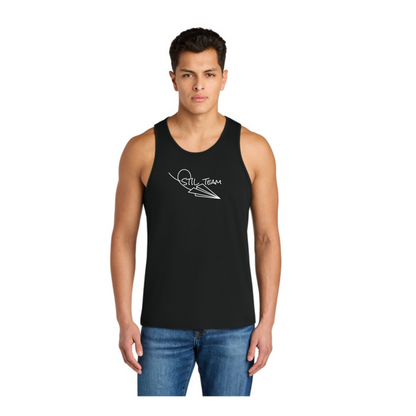 Men's tank top with large writing on front